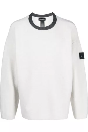 Stone Island Men Sweatshirts - Compass-patch wool jumper - White