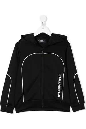 Karl Lagerfeld Boys Hoodies - Logo-print zipped hoodie - Black