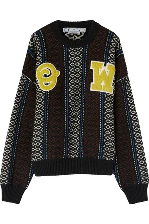 OFF-WHITE Intarsia-knit logo-embellished jumper