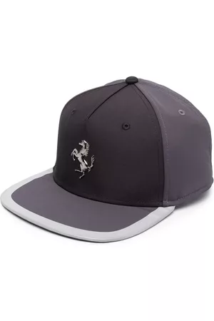 FERRARI Caps - Logo-plaque detail baseball cap - Black