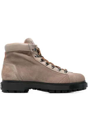 santoni Leather lace-up boots