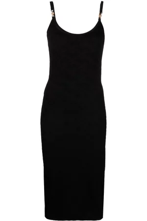 VERSACE Women Pencil Dresses - La Greca jacquard pencil dress - Black