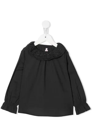 BONPOINT Floral-embroidered long-sleeve blouse