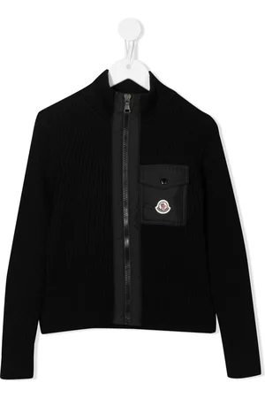 Moncler Logo-patch zip-up cardigan - Black