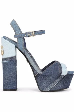 Dolce & Gabbana 145mm patchwork-denim platform sandals