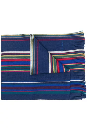Paul Smith Men Scarves - Signature Stripe merino scarf - Blue