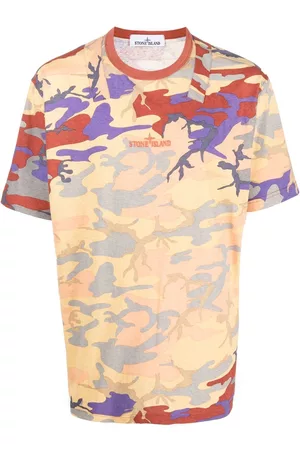 Stone Island Camouflage-print cotton T-shirt - Yellow