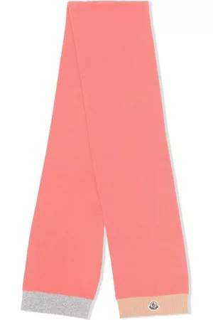 Moncler Logo-patch colour-block scarf - Pink