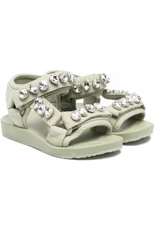 MONNALISA Sandals - Crystal-embellished sandals - Green