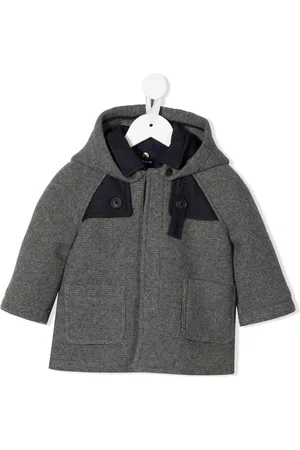 MONNALISA Coats - Concealed-front hooded coat - Grey