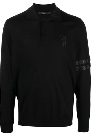 BILLIONAIRE Logo-patch silk blend jumper