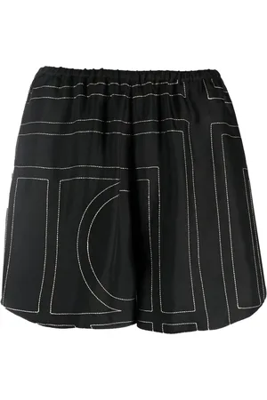 Totême Geometric-print silk shorts
