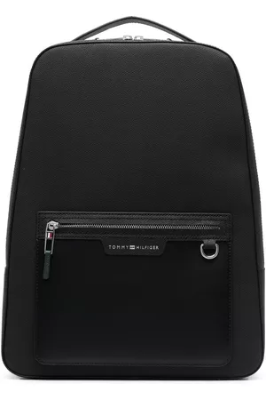 Tommy Hilfiger Men Rucksacks - Logo-embossed leather backpack - Black