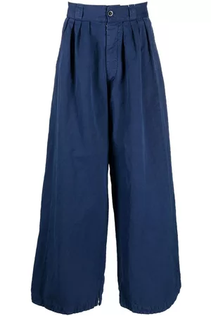 Maison Margiela Wide Leg Pants - Wide-leg cotton trousers - Blue