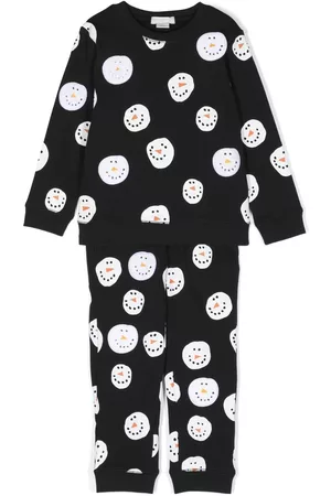 Stella McCartney Tracksuits - Snowman-print crew-neck tracksuit - Black