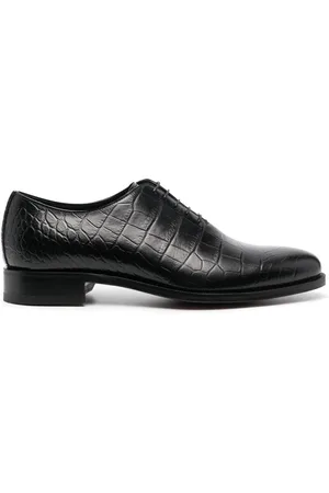 Scarosso Crocodile-effect lace-up shoes