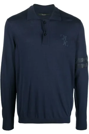 BILLIONAIRE Logo-patch silk blend jumper