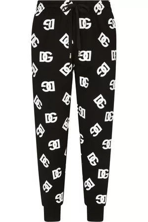 Dolce & Gabbana Men Sweatpants - All-over logo-print track pants - Black