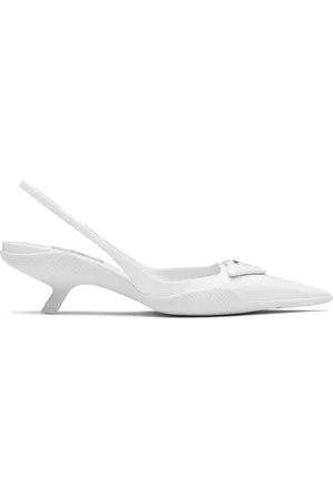 Prada Women High Heels - Pointed slingback pumps - White