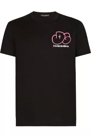 Dolce & Gabbana Men T-shirts - DG logo-print cotton T-shirt - Black