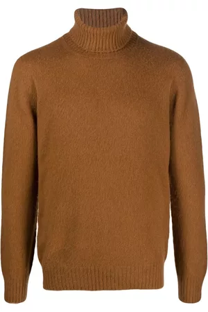 D4.0 Men Turtleneck Sweaters - Roll-neck wool jumper - Brown