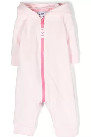 HUGO BOSS Rompers - Hooded logo-embroidered romper - Pink