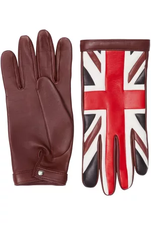 Burberry Men Gloves - Multi-panel polished-finish gloves - Red
