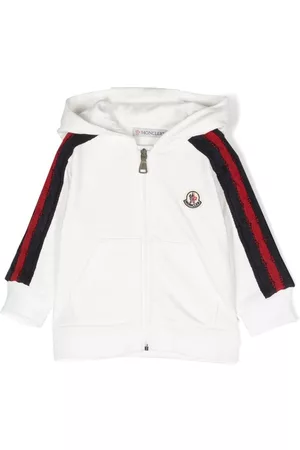 Moncler Hoodies - Logo-patch detail hoodie - White