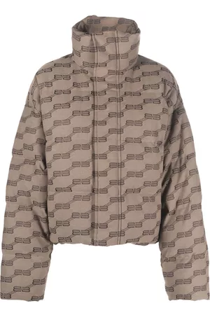 Balenciaga Women Puffer Jackets - BB monogram puffer jacket - Brown