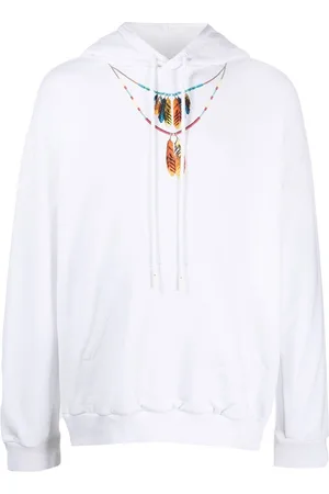 MARCELO BURLON Feathers Necklace cotton hoodie