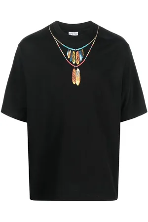 MARCELO BURLON Feathers Necklace cotton T-shirt