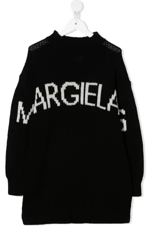 Maison Margiela Girls Casual Dresses - Intarsia-knit wool jumper dress - Black