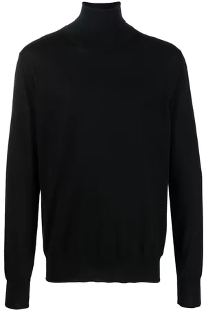 Jil Sander Men Turtleneck Sweaters - Fine-knit roll-neck jumper - Black