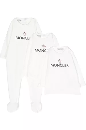 Moncler Sets - Logo-print long-sleeved bodie (set of 3) - White