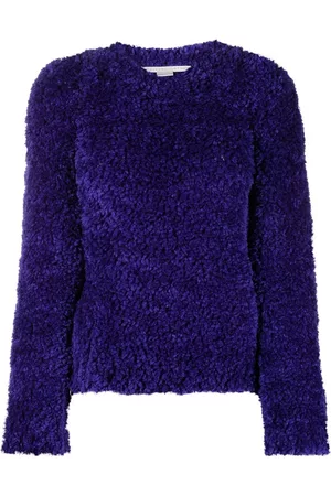 Stella McCartney Women Sweaters - Textured cropped jumper - Purple