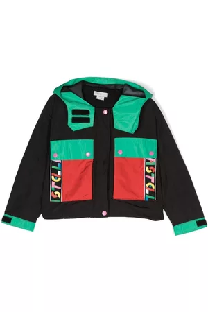 Stella McCartney Hooded panelled rain jacket - Black