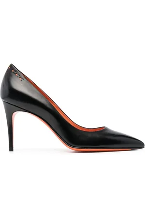 santoni 95mm heel leather pumps