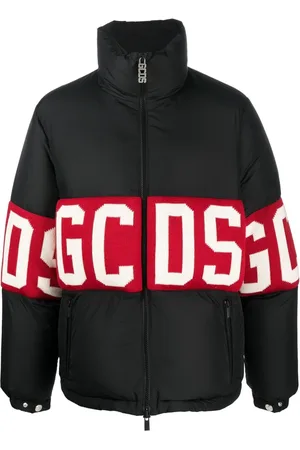 GCDS Logo-knit padded jacket