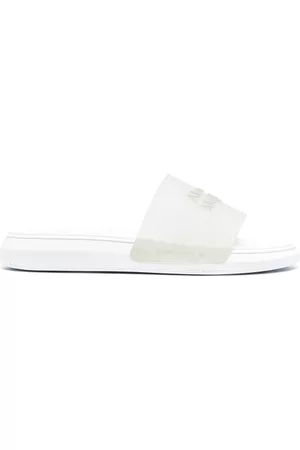 Alexander McQueen Women Sandals - Logo embossed slides - White
