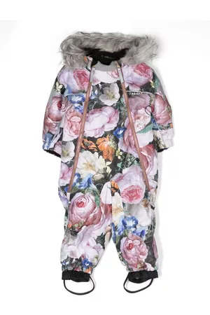 Molo Ski Suits - Still Life floral-print snowsuit - Pink