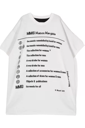 Maison Margiela Girls Knitted Dresses - Logo-intarsia knitted dress - White
