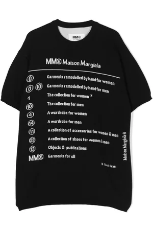 Maison Margiela Girls Knitted Dresses - Logo-intarsia knitted dress - Black