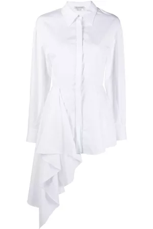 Alexander McQueen Women Long sleeved Shirts - Long-sleeve asymmetric shirt - White
