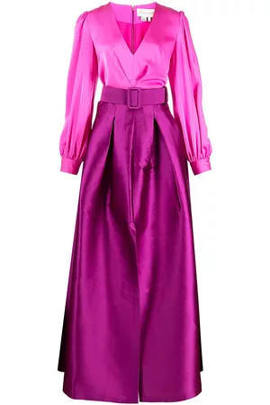 Sachin & Babi Women Evening Dresses - Zoe belted satin gown - Pink