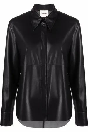 Nanushka Vegan-leather long-sleeve shirt