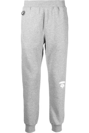 AAPE BY A BATHING APE Men Sweatpants - Logo-print slim-cut track pants - Grey