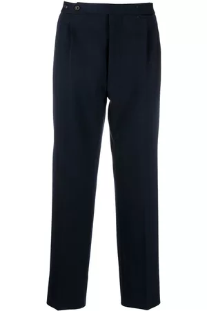 Maison Margiela Men Straight Leg Pants - Straight-leg wool-blend trousers - Blue