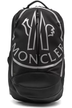 Moncler Men Rucksacks - Logo-print leather backpack - Black