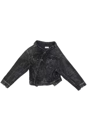 Balenciaga Rhinestone-embellished denim jacket - Black