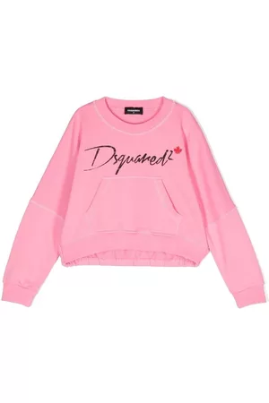 Dsquared2 Girls Hoodies - Logo-print long-sleeved sweatshirt - Pink